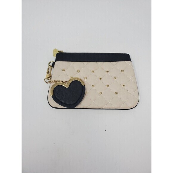 BETSEY JOHNSON Y2K SMALL CLUTCH WRISTLET ACCESSORY BAG & BLACK HEART PURSE CHARM - Picture 2 of 16